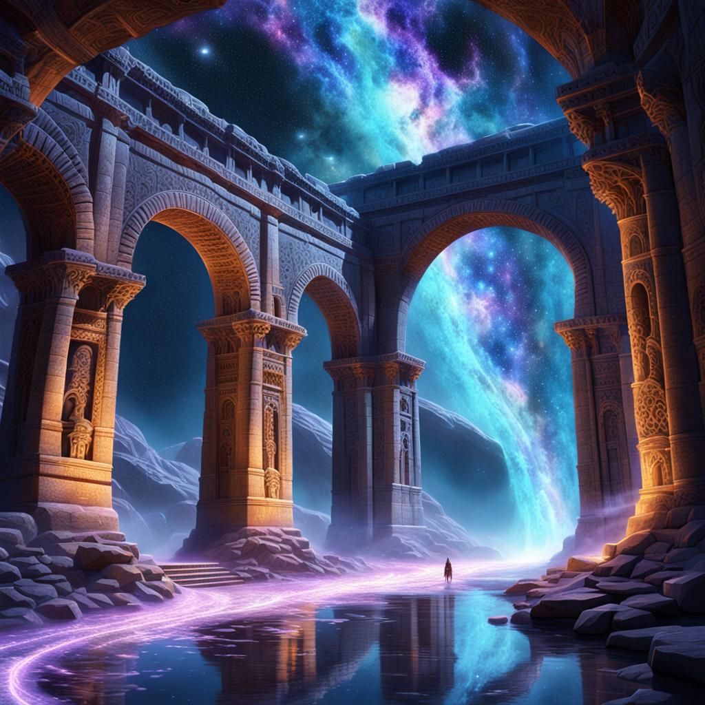 Celestial Aqueduct Shines with Ethereal Splendor