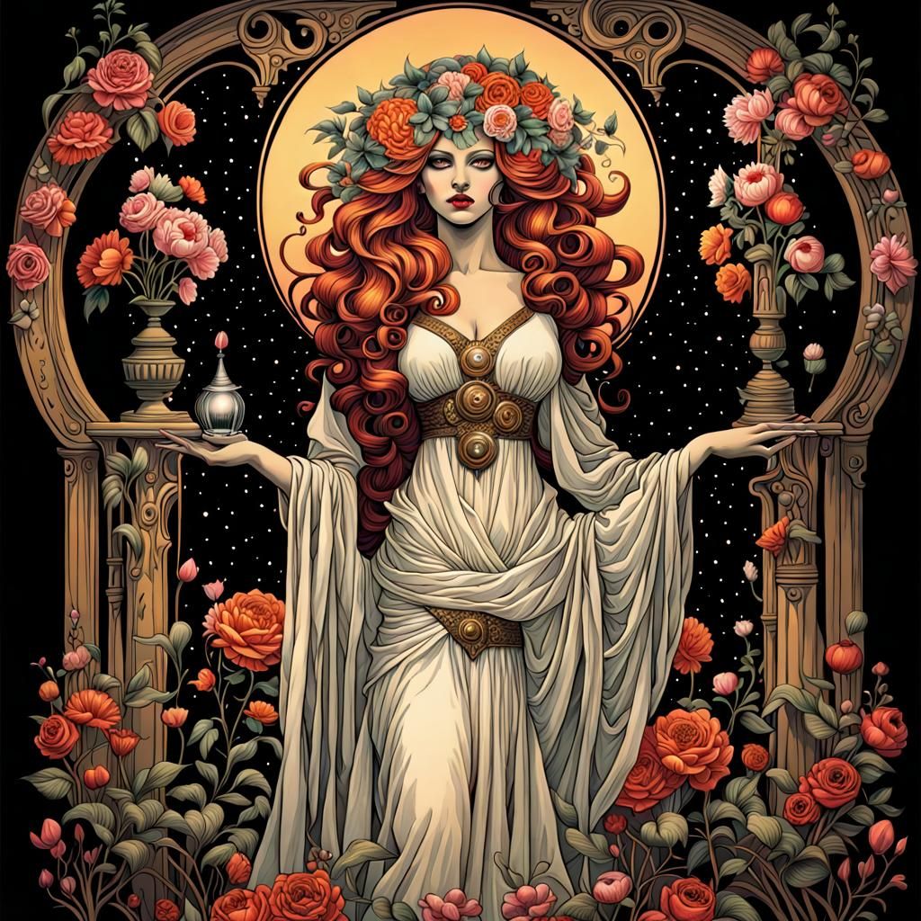 Gothic Goddess: Ethereal Surrealism in Digital Art