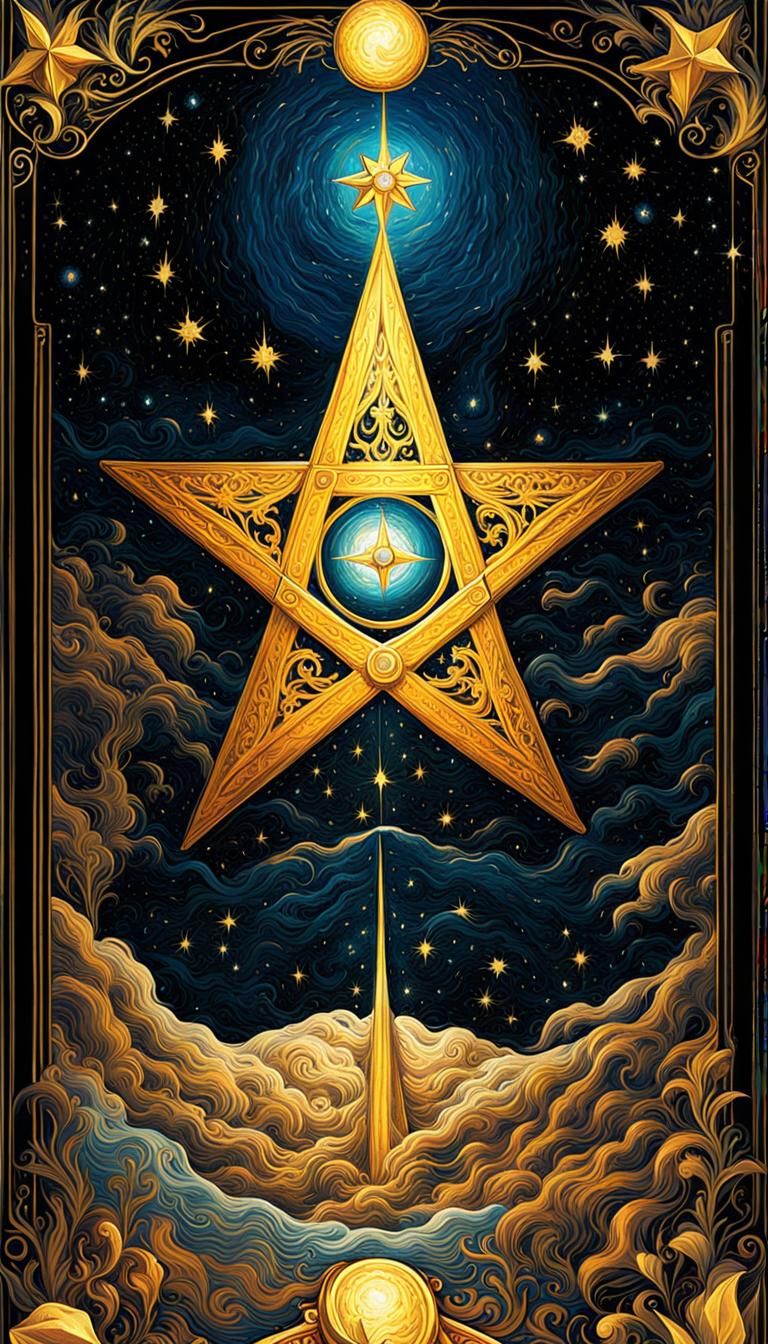 The Star Tarot Card in Post-Impressionist Style