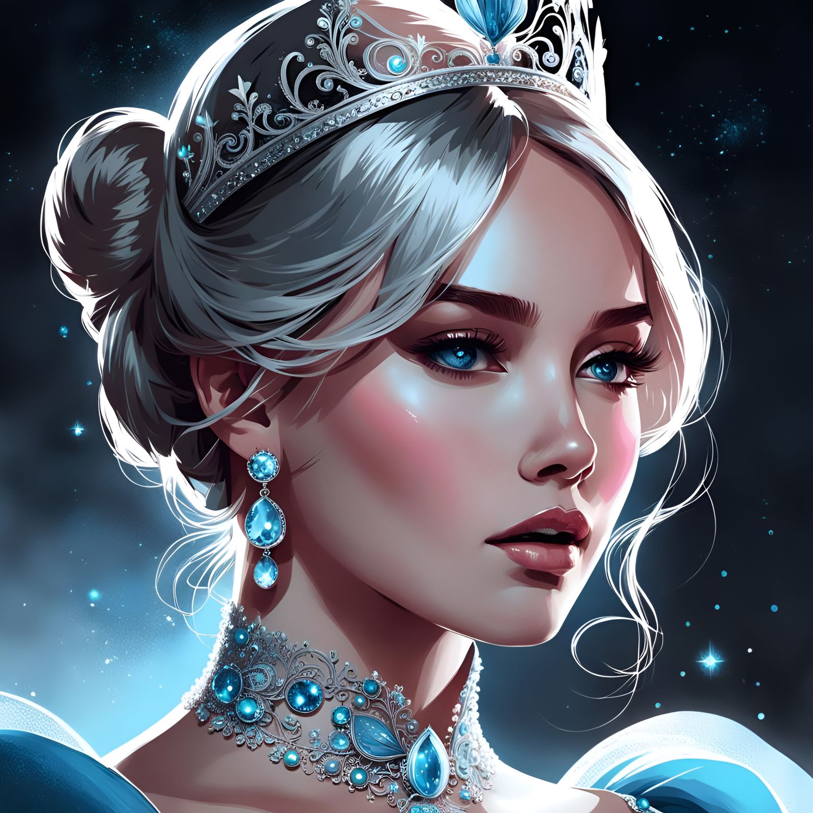 Gorgeous Cinderella Portrait with Silver Filigree Details