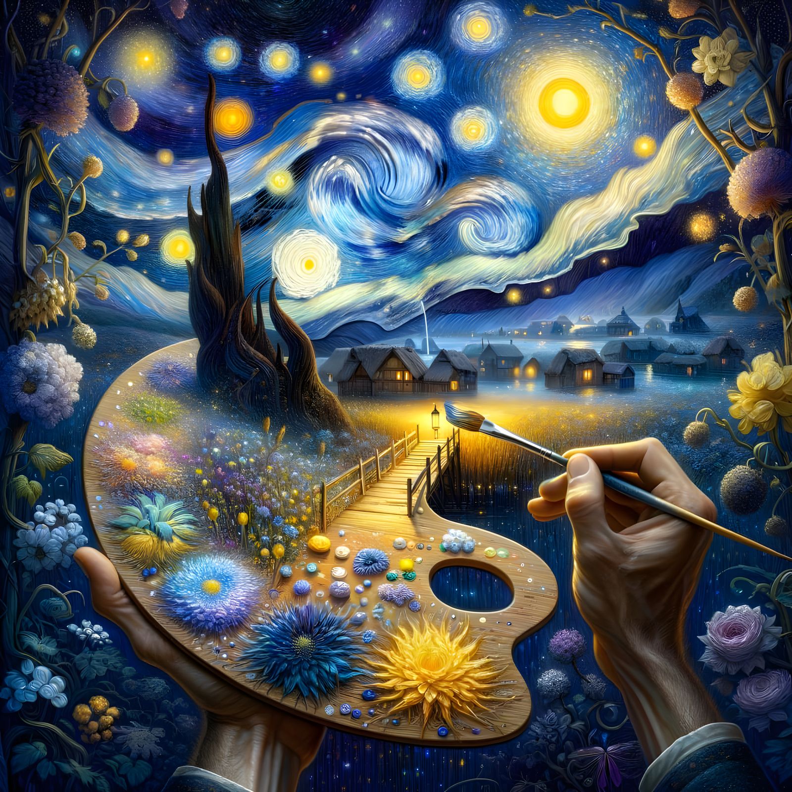 Palette Reveals Impressionistic Night Scene