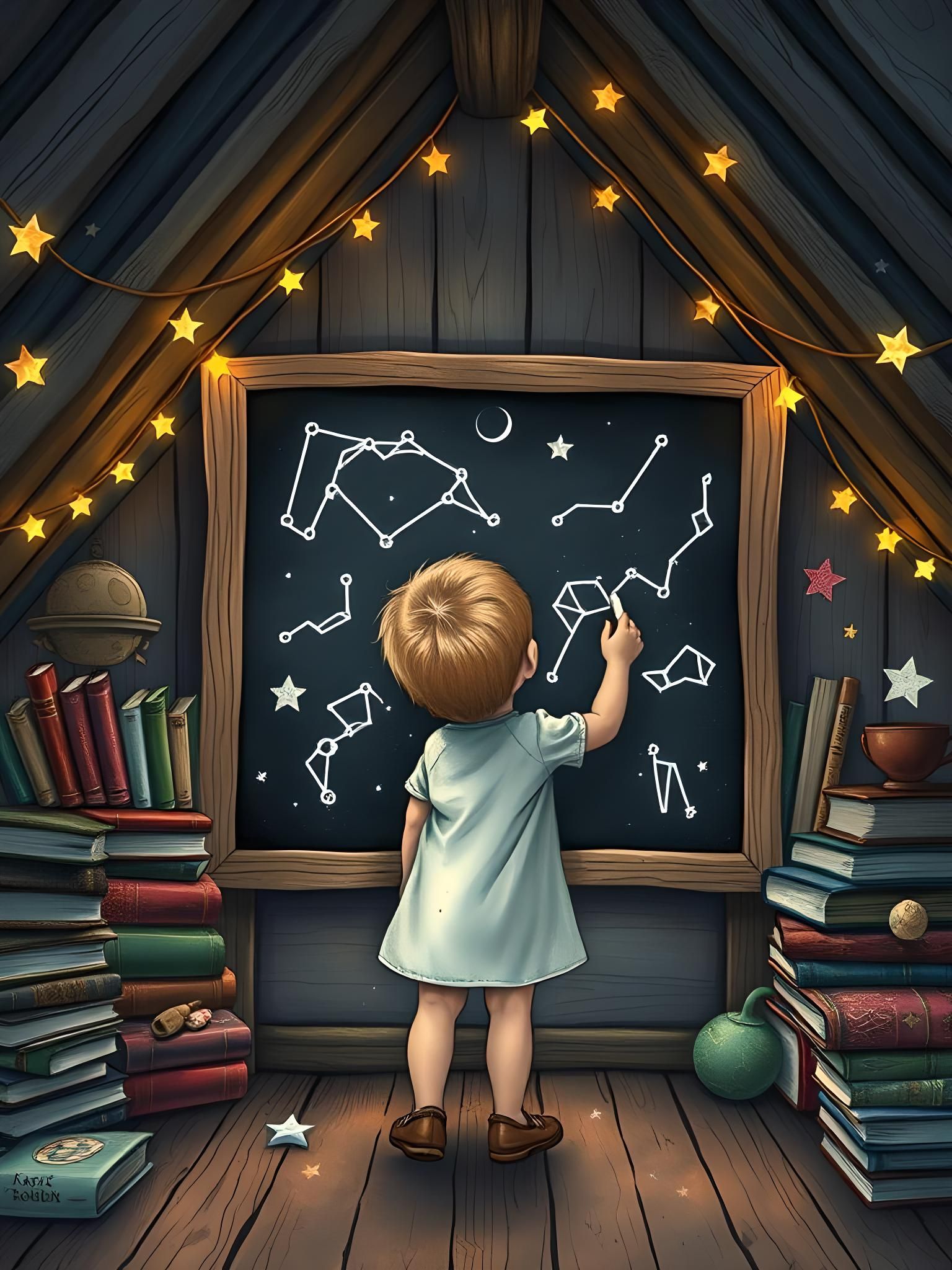 Chalkboard Style Constellations for Kids