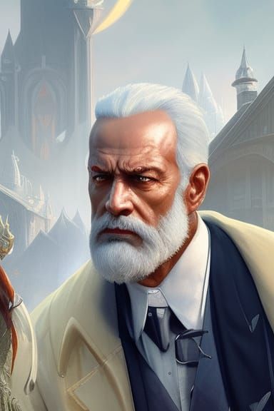 Angel of Death Scientist Portrait in Digital Art