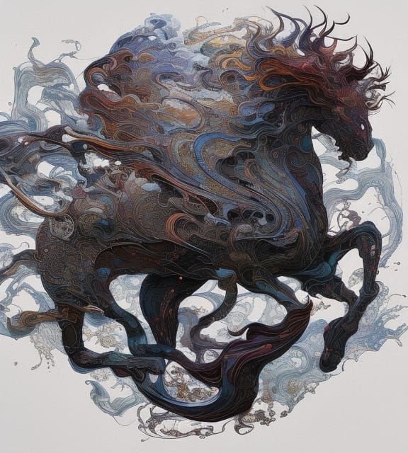 Sleipnir in Japanese Art Style