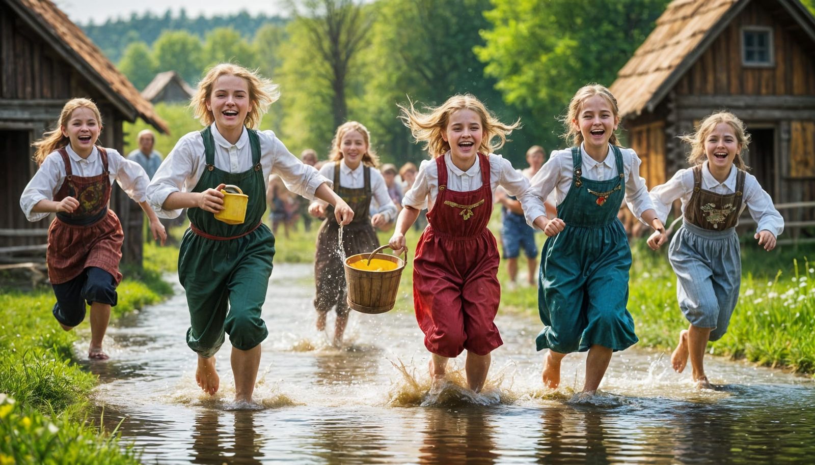 Rustic Slavic Easter Monday Celebration in Full Bloom