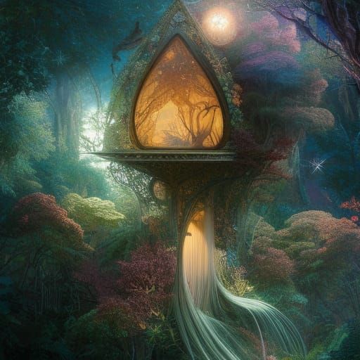 Beautiful Woman with Birds: 3D Illustration