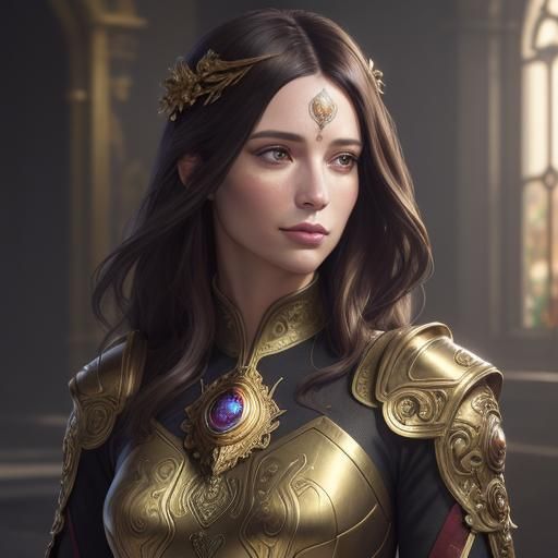 Confident Portrait in Art Nouveau Style