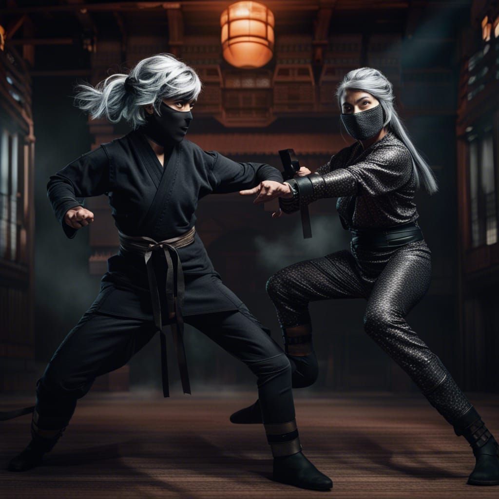 Ninja Women Clash in Fantasy Concept Art