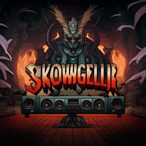 Bass Amplifier with Heavy Metal Font in Detailed Matte Paint...