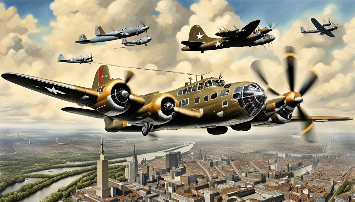 B-17 Bomber Drops Dancers over Berlin: Hyperrealistic WWII