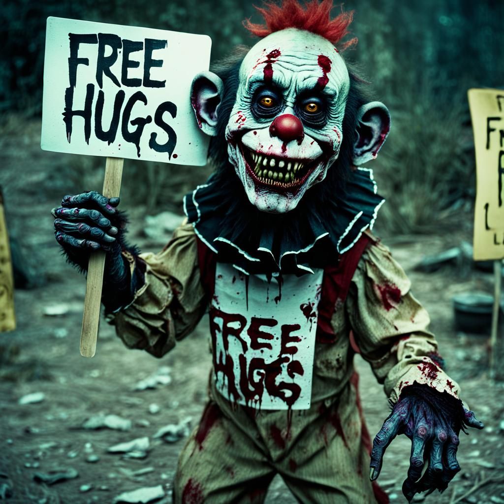 Sickly Zombie Monkey Clown: A Gothic Film Still