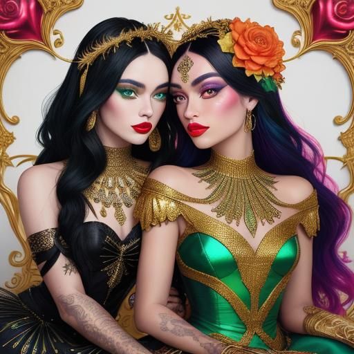 Candy Art: Man with Gold Skin and Peacock Feathers