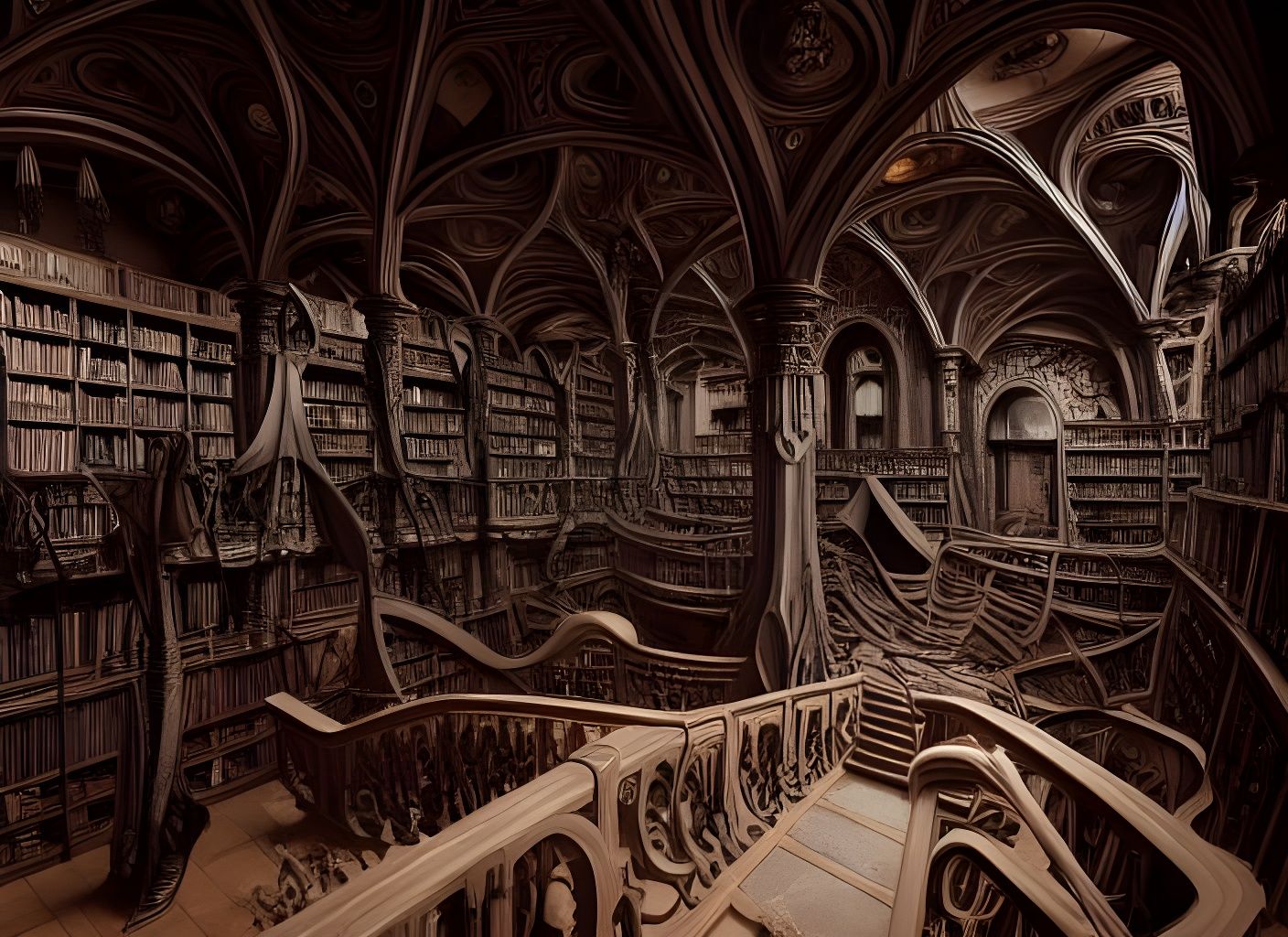 Eldritch Tentacles Invade Gothic Library