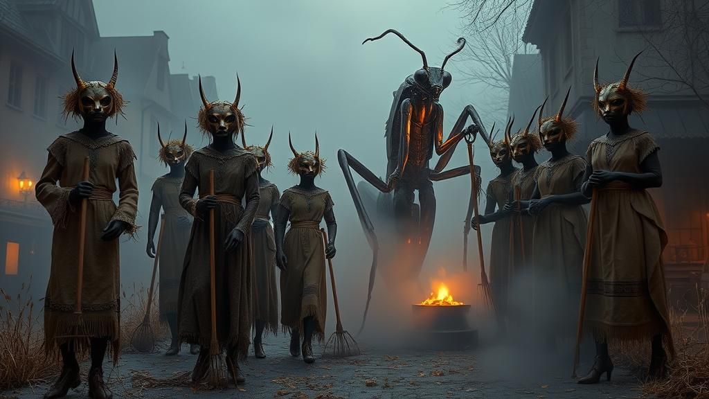 Surreal Petition Before the Mantis Statue: Magic Surrealism