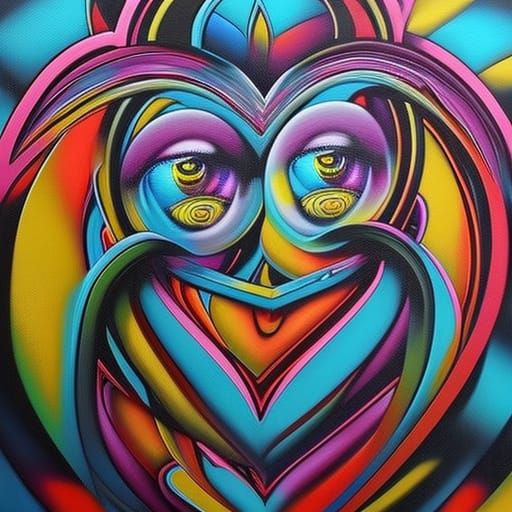 Graffiti Art with Oil Gouache and Acrylic Textures