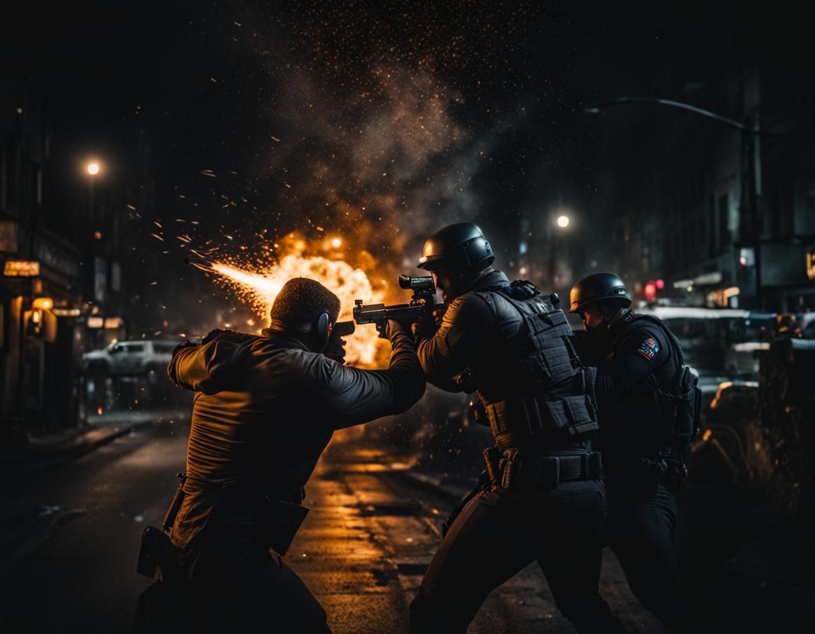 Violent Man in Dramatic Professional Photo
