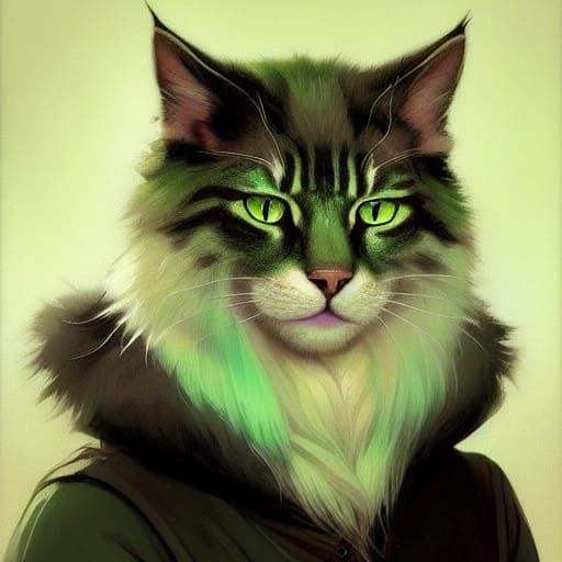 Furry Warlock Portrait in Hyperdetailed Style
