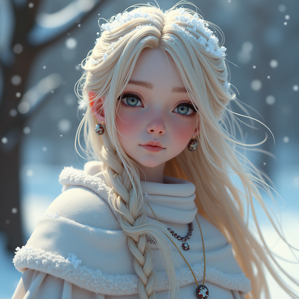 Queen Ballerina with Snowflake in Winter Style