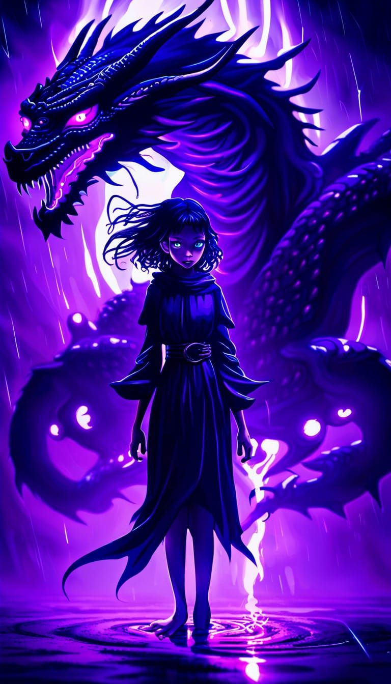 Psychic Girl Transforms into Black Dragon