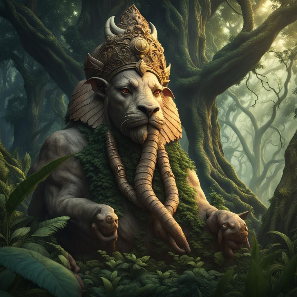Prajapati: Indian God in Dark Fantasy Art