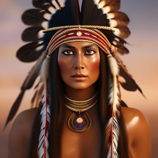 Hyperrealistic Native American Bride Painting in Ultra HD