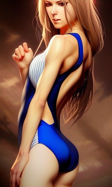Seductive Ninja Woman Portrait in Digital Art Style