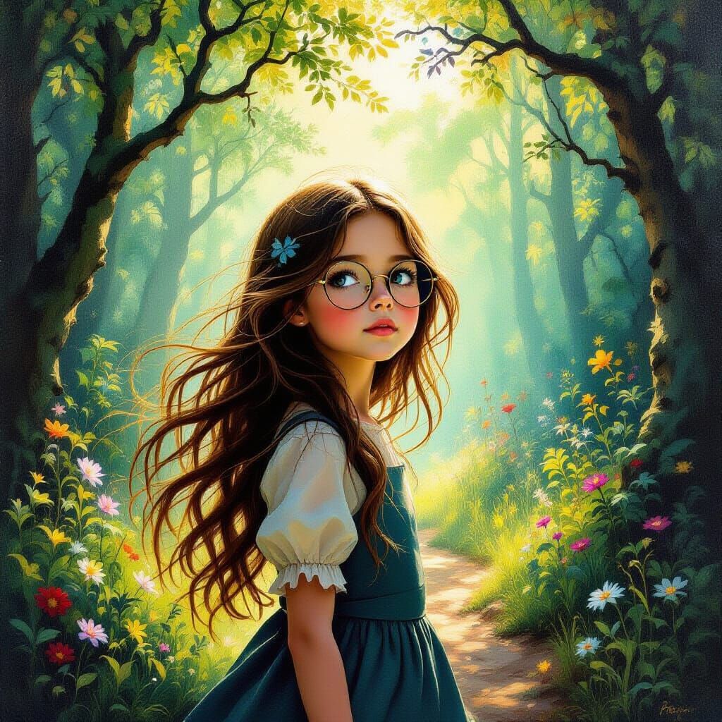 Enchanted Forest Walk Oil Painting