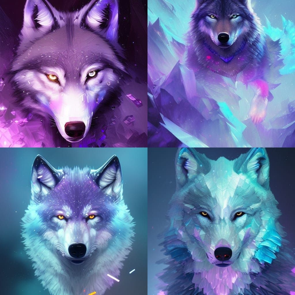 Crystal Wolf Dark Fantasy Concept Art