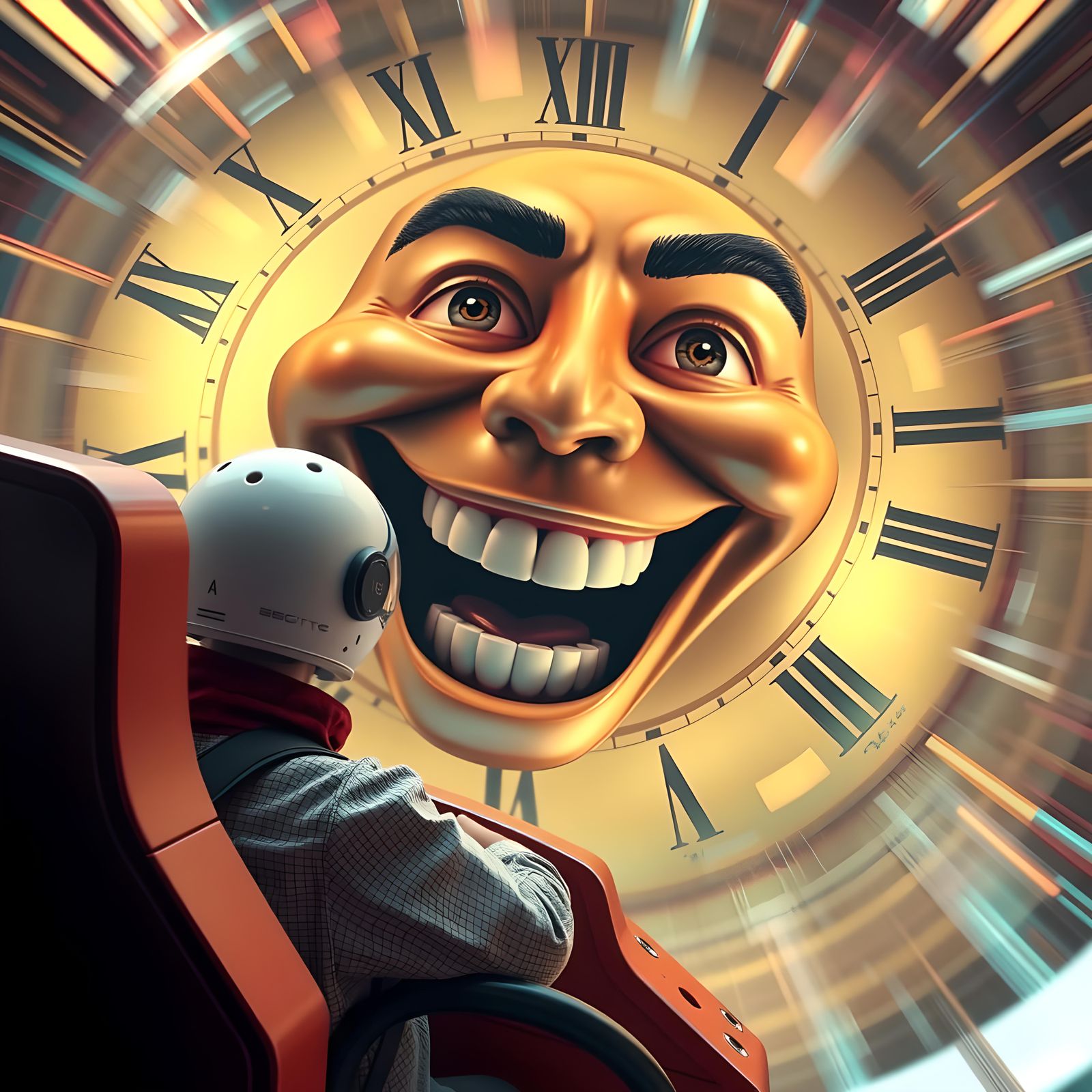 Rollercoaster Rides a Clock Wormhole in 3D