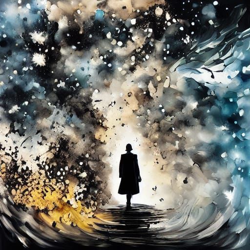 Abstract Ink Splash Rorschach Art