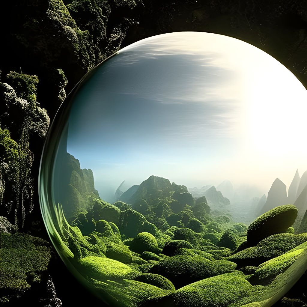 Ornate World Inside Glass Sphere: Maximalist Digital Paintin...