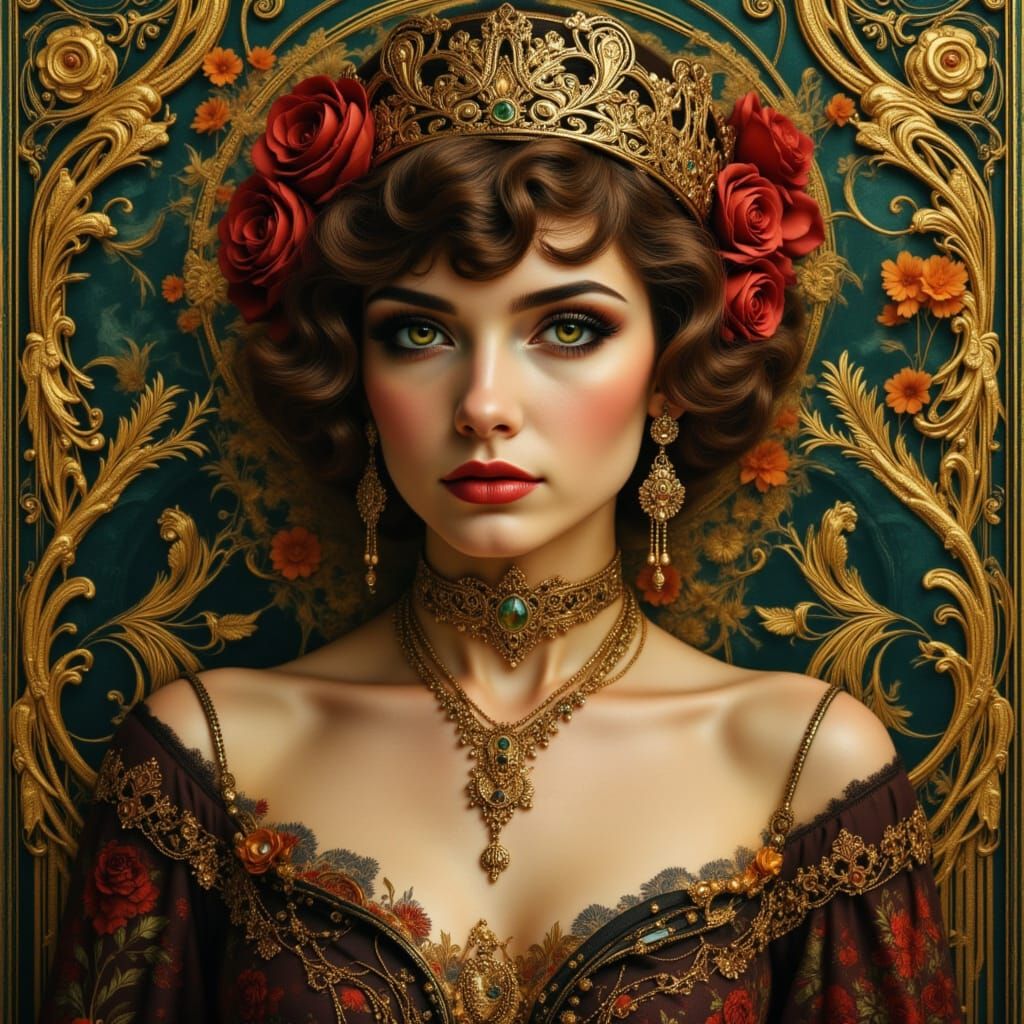 Belle Epoque Woman in Ornate Clothing