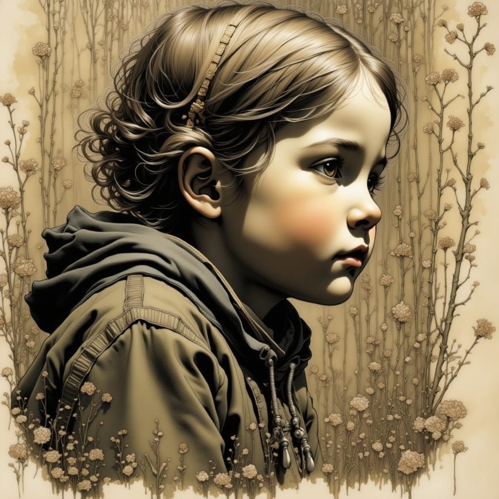 Portrait of a Girl in a Traditional Style