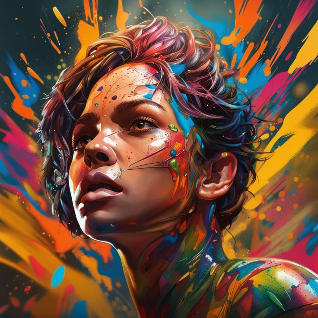 Hyperrealistic Hopscotch Splash Art