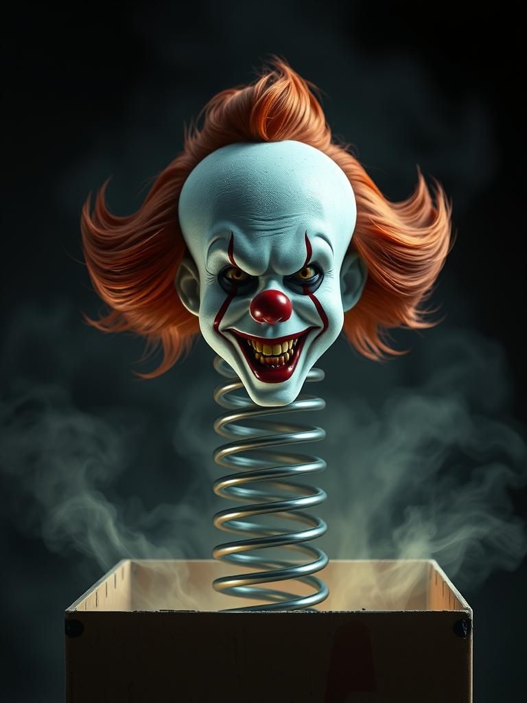 Creepy Pennywise Jack-in-the-Box Horror