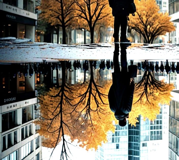 Surreal Puddle Reflection Reveals Hidden Figure