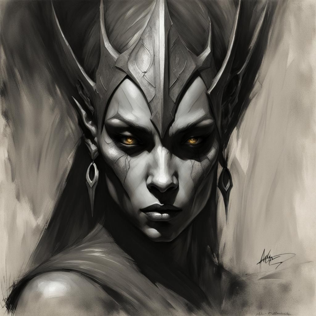 Dark Elf Mage in Enchanted Forest