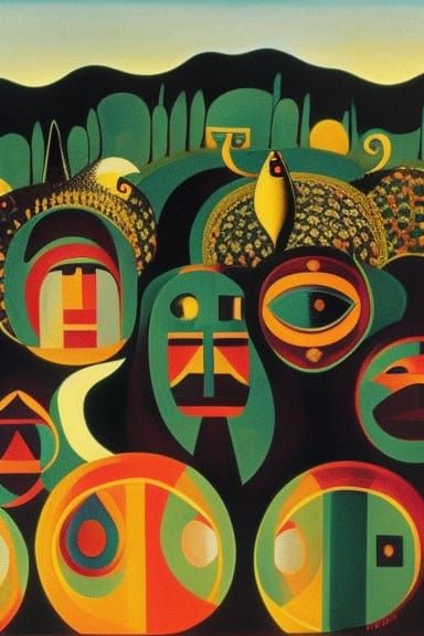 Musicians in Masks at Forest Edge