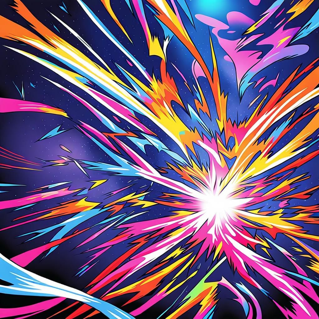 Anime Dragon Bursting From Heavenly Clouds