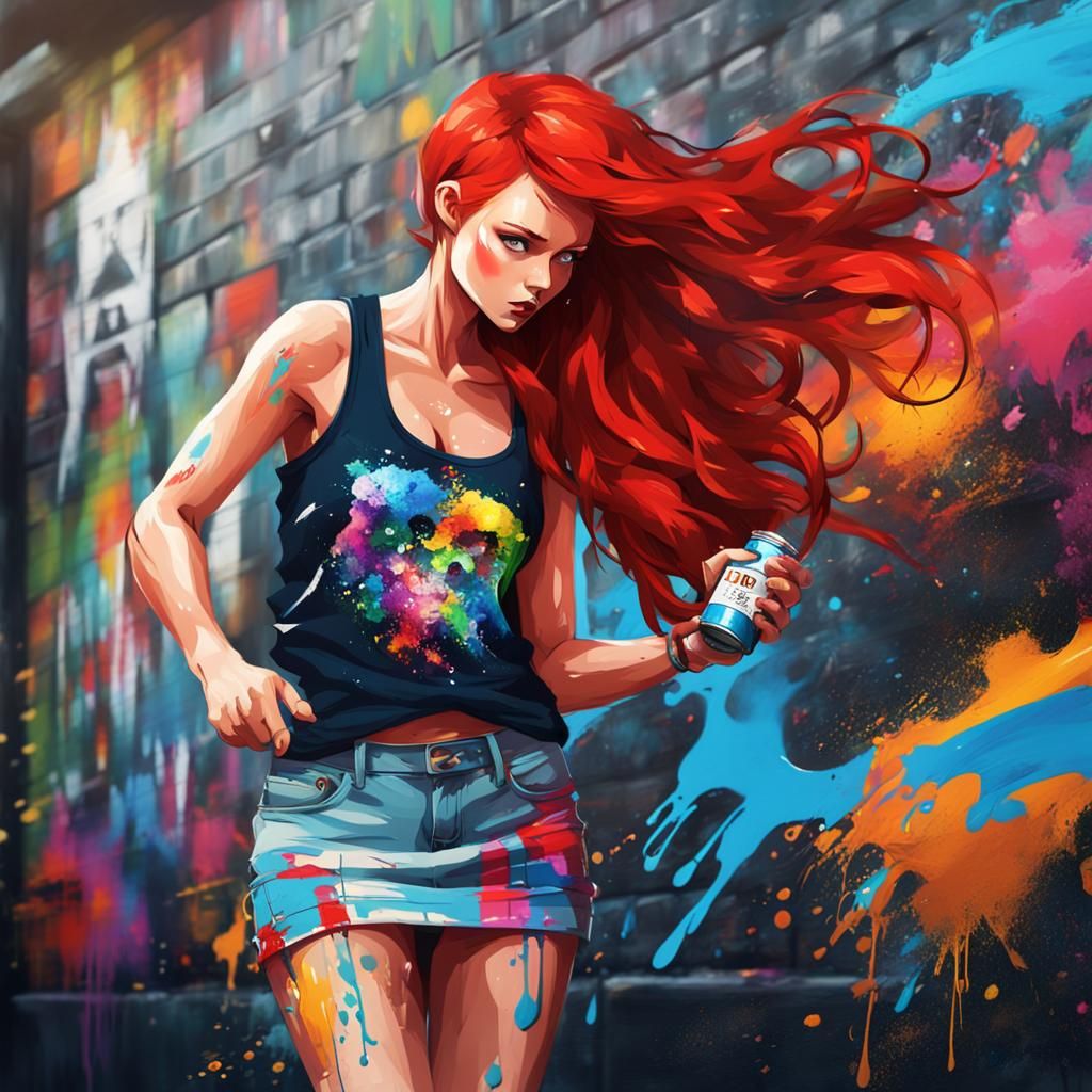 Graffiti Goddess in High Contrast Color