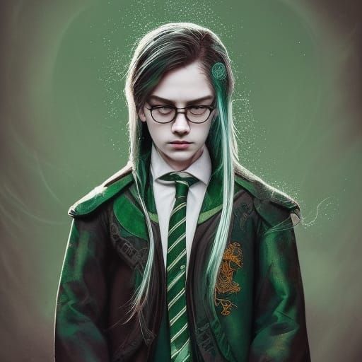 Detailed Portrait of a Slytherin Student