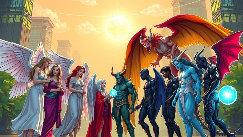 Angels and Demons in Solar City, Comic Art Style