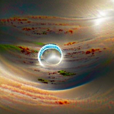Halo Ring Orbiting Planet in 8K