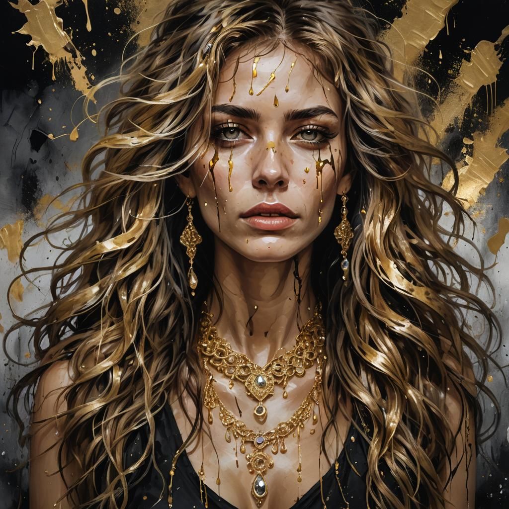 Golden Tears: Portrait of a Young Woman