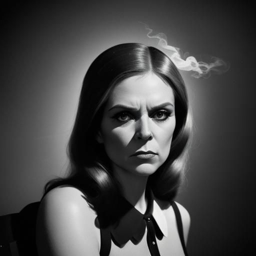 Film Noir Portrait of a Woman Smoking