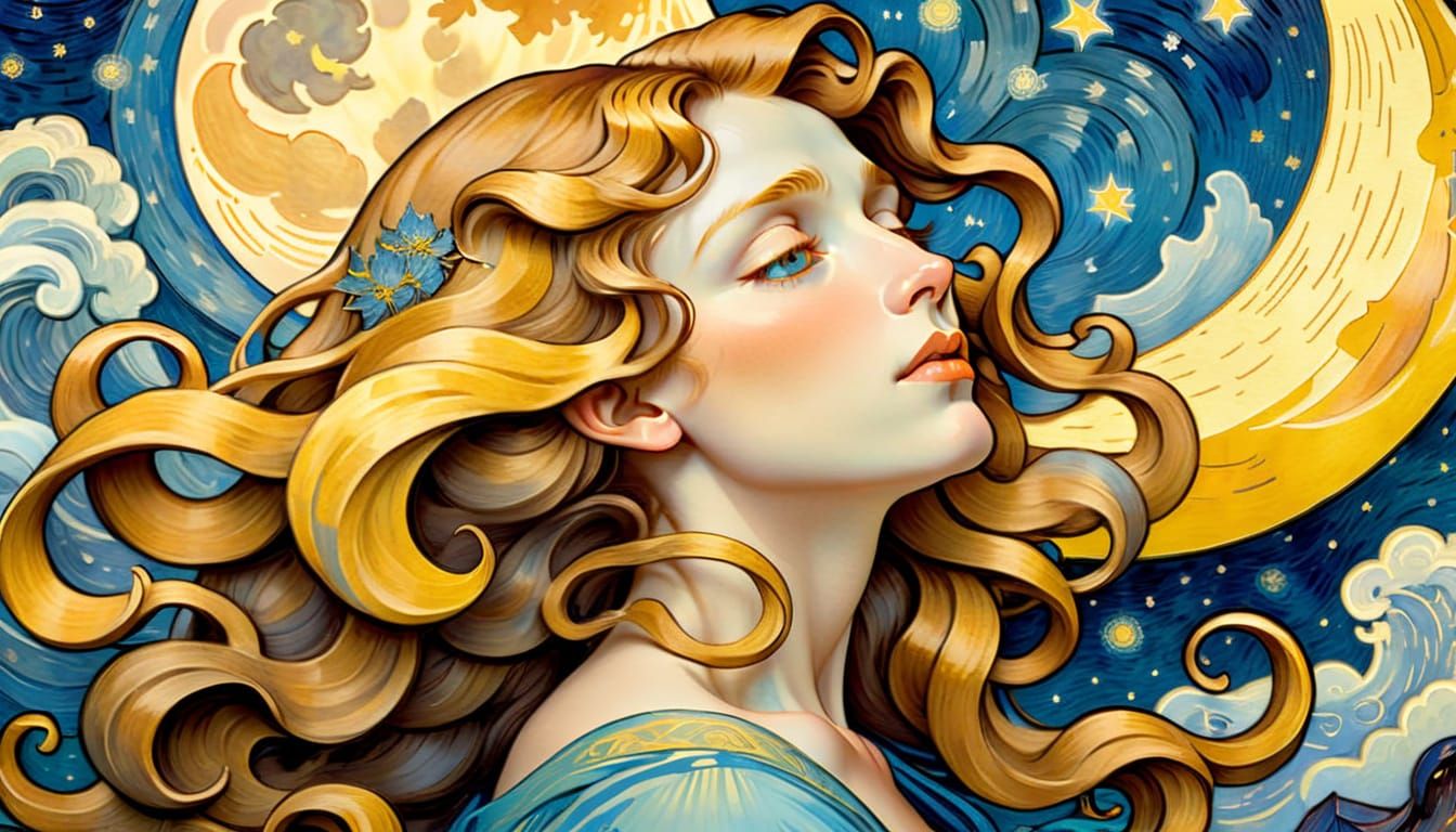 Van Gogh in Art Nouveau Style Portrait