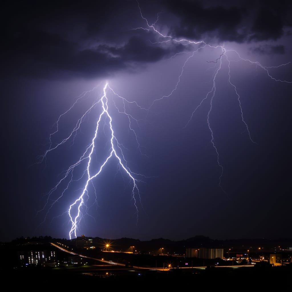 Dramatic Thunderstorm Unleashes Lightning