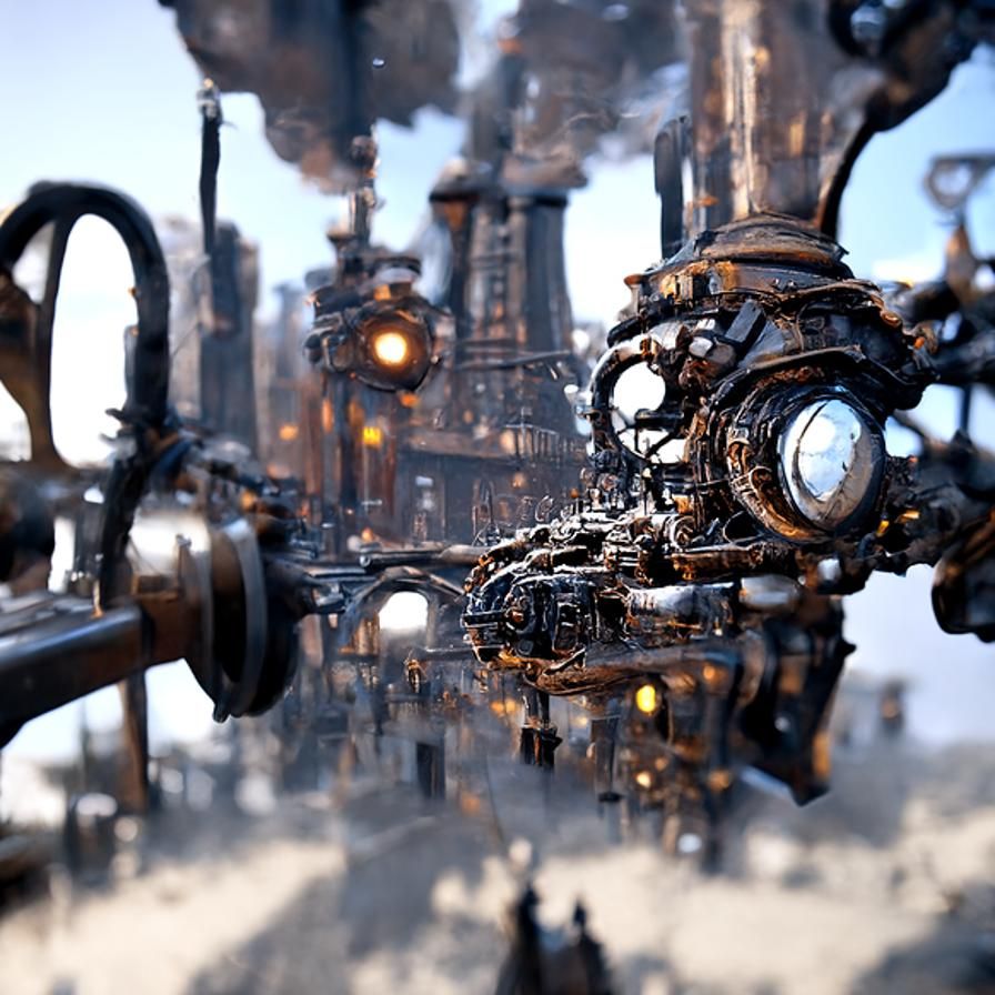 Steampunk World in Sci-Fi Style