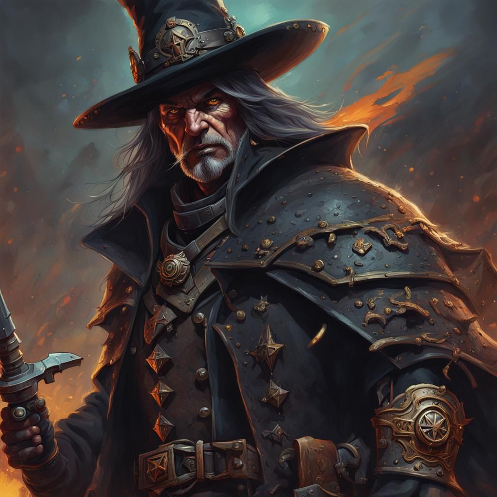 Witch Hunter Commander in Dark Fantasy Art