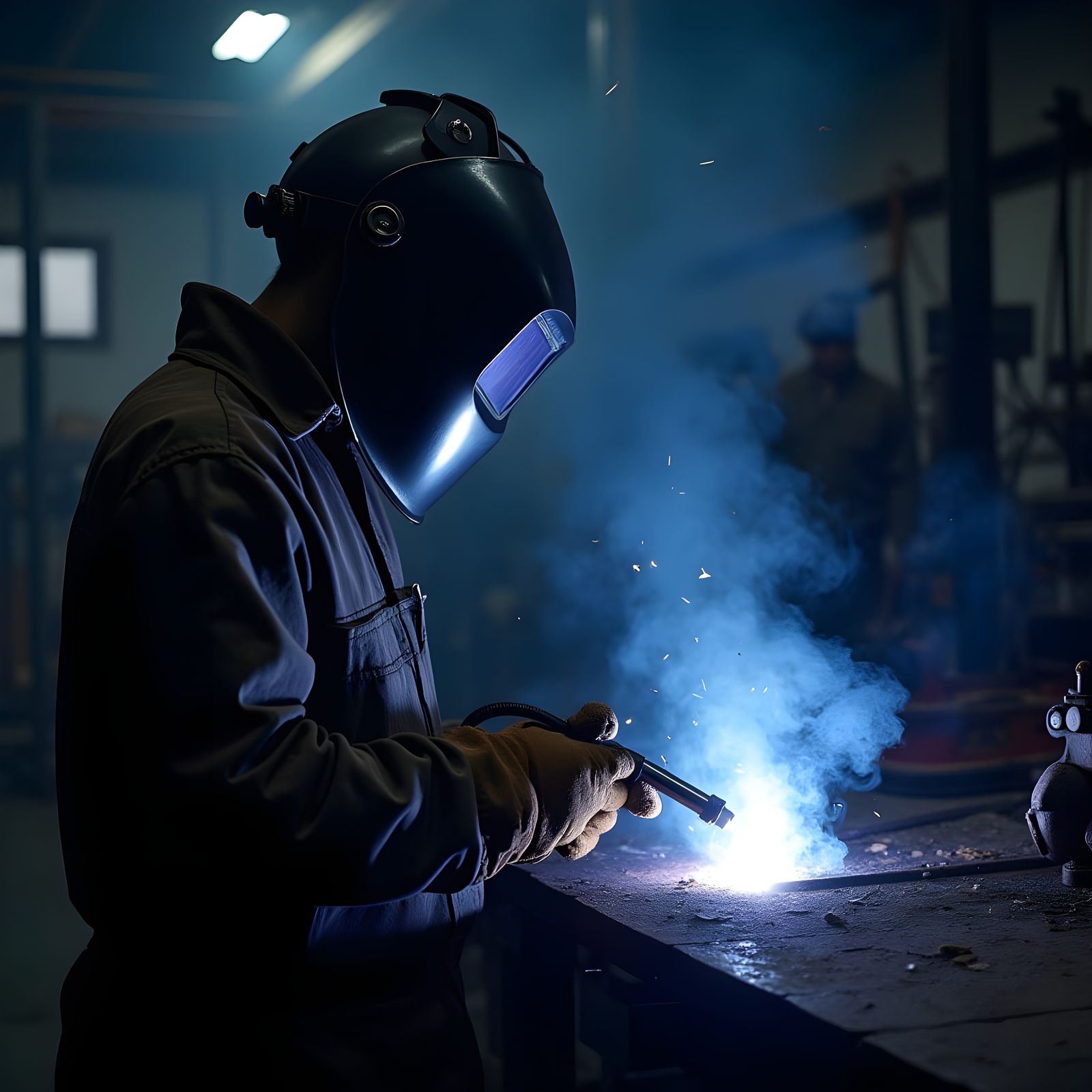 Industrial TIG Welding Scene in Hyper-Realistic Style